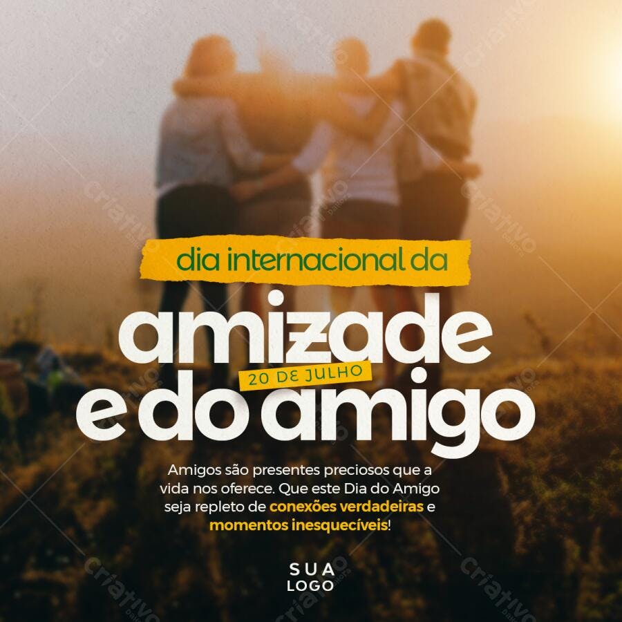 Post para o Dia da Amizade PSD Editável