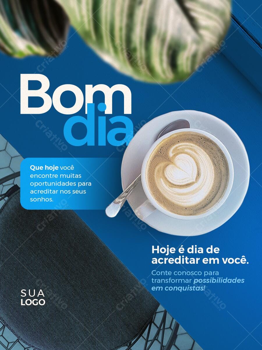 Flyer Motivacional Bom Dia PSD Editável