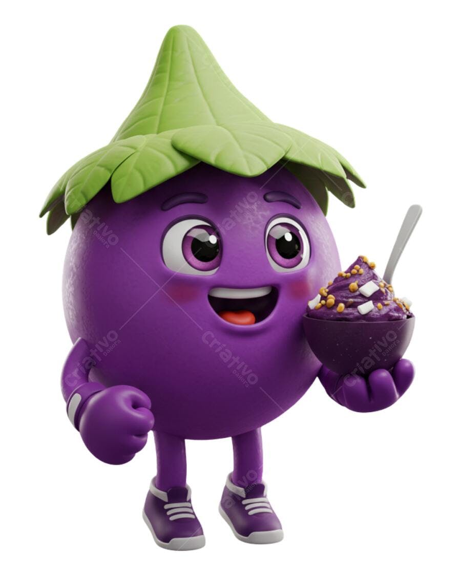 Personagem Açaí PNG com fundo transparente