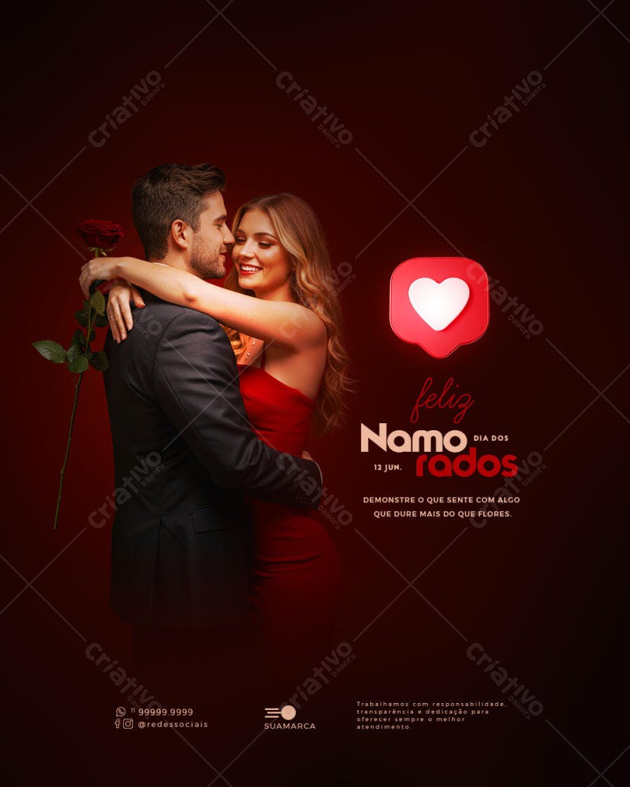 Flyer Dia dos Namorados PSD Editável