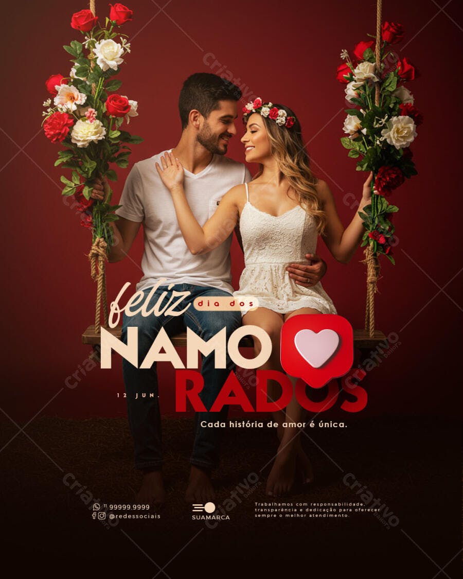 Flyer Dia dos Namorados PSD Editável