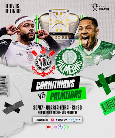 FLYER ESPORTIVO FUTEBOL COPA DO BRASIL CORINTHIANS vs PALMEIRAS