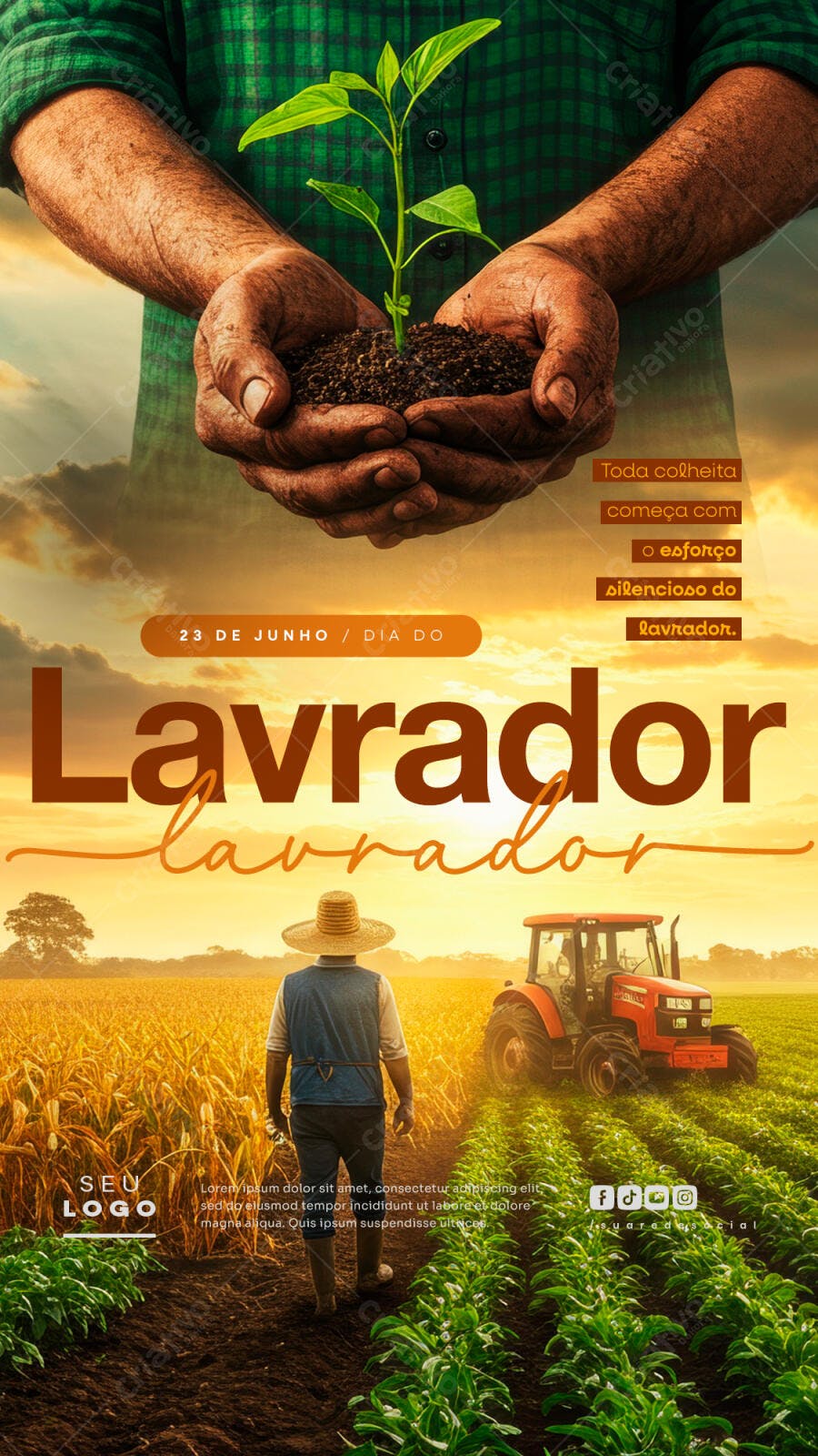 Flyer Dia do Lavrador 23 de Junho PSD Editável