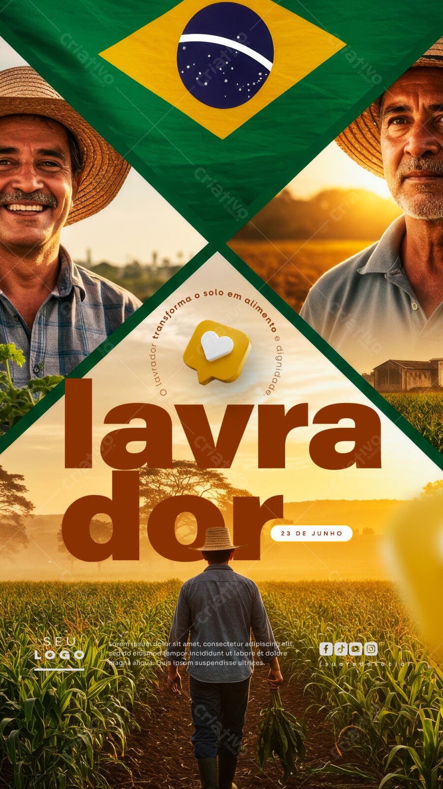 Flyer Dia do Lavrador 23 de Junho PSD Editável
