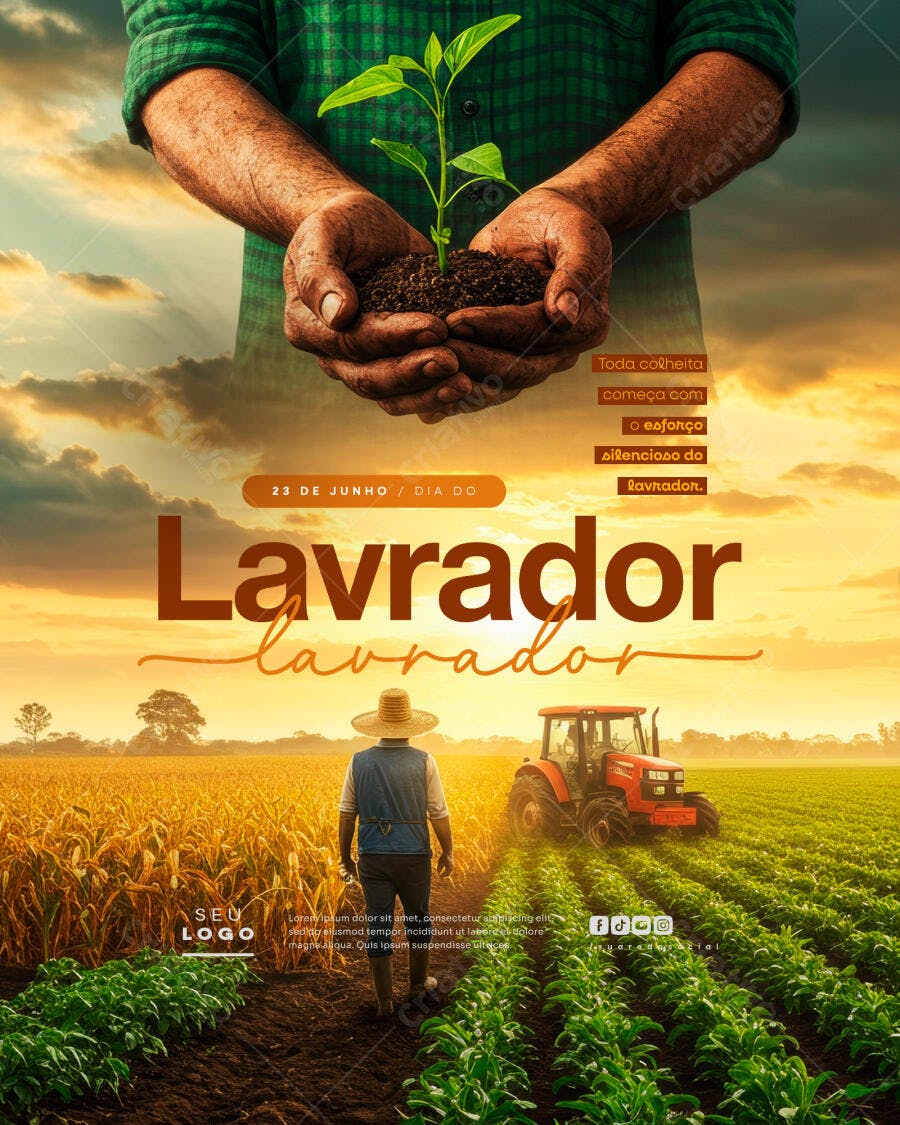 Flyer Dia do Lavrador 23 de Junho PSD Editável