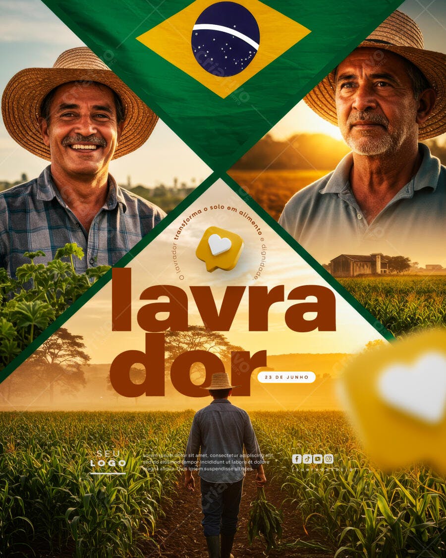 Flyer Dia do Lavrador 23 de Junho PSD Editável