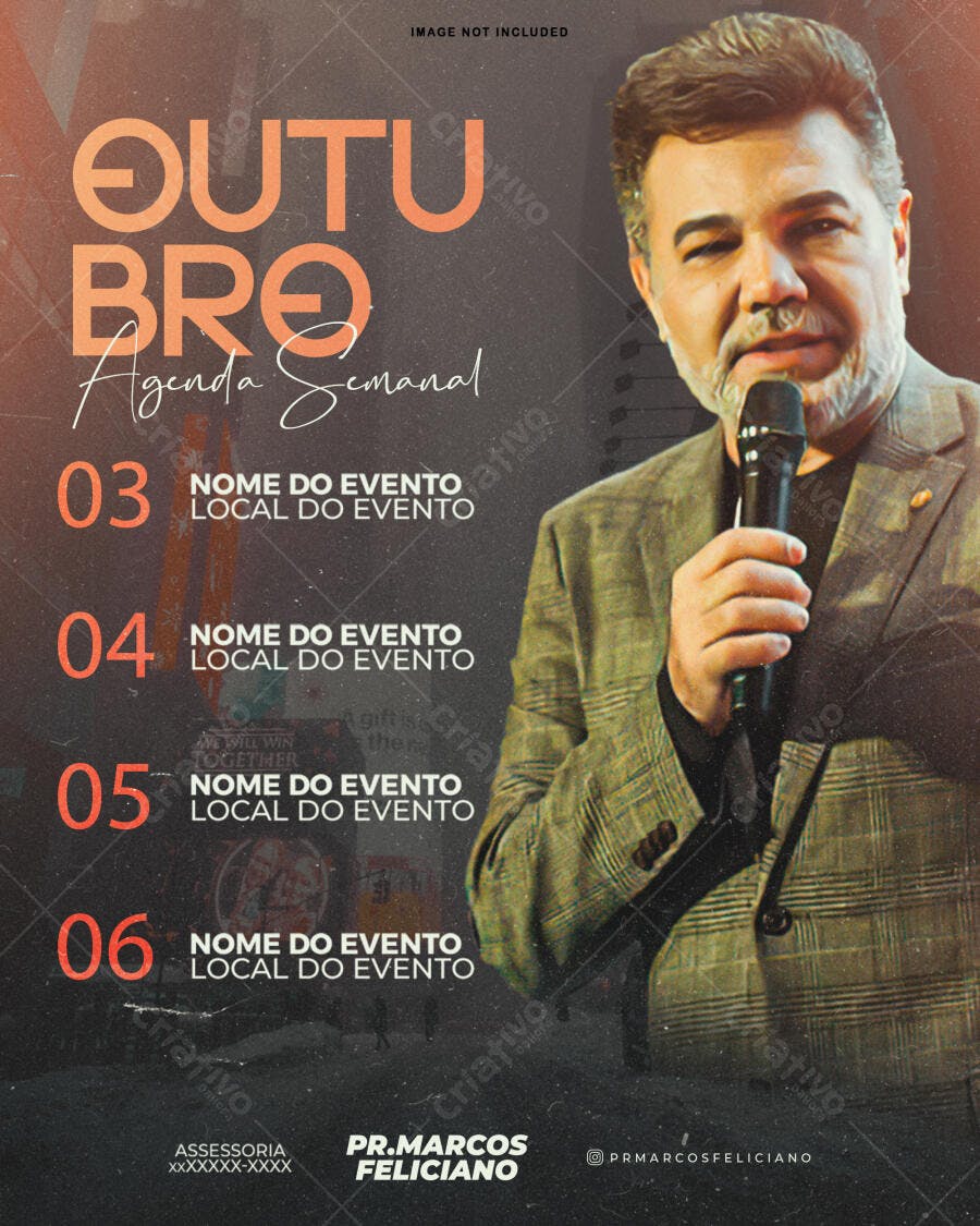 Flyer Agenda Semanal Outubro PSD Editável