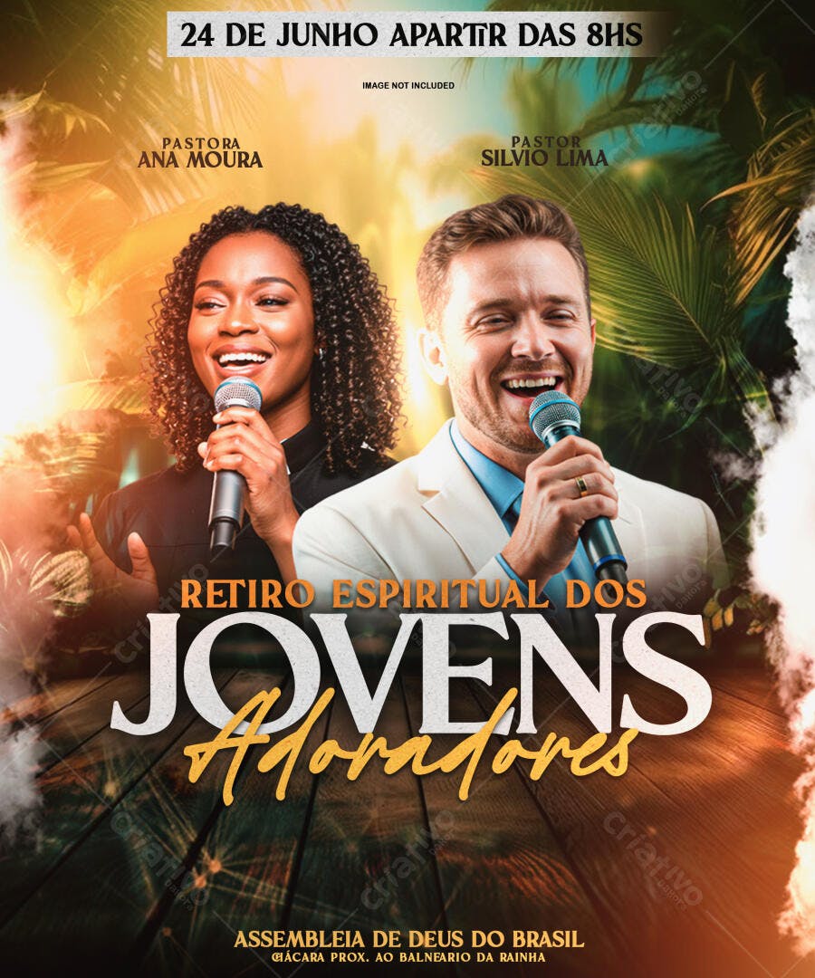 Flyer para Retiro Espiritual de Jovens PSD Editável