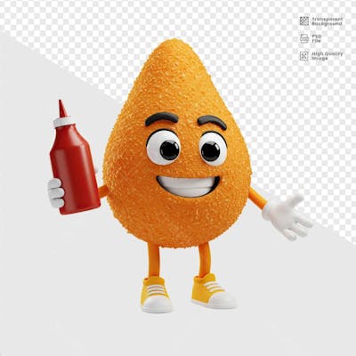 MASCOTE 3D COXINHA  1