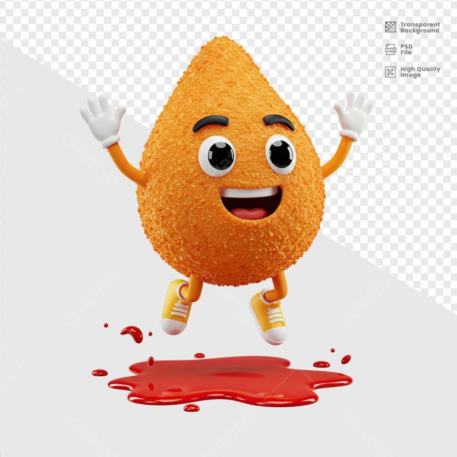 Personagem Bolinha de Queijo PSD Editável
