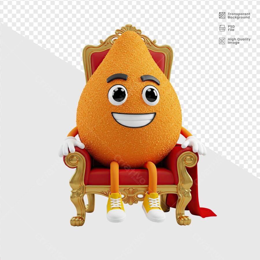 Personagem Bolinha de Queijo no Trono PSD Editável