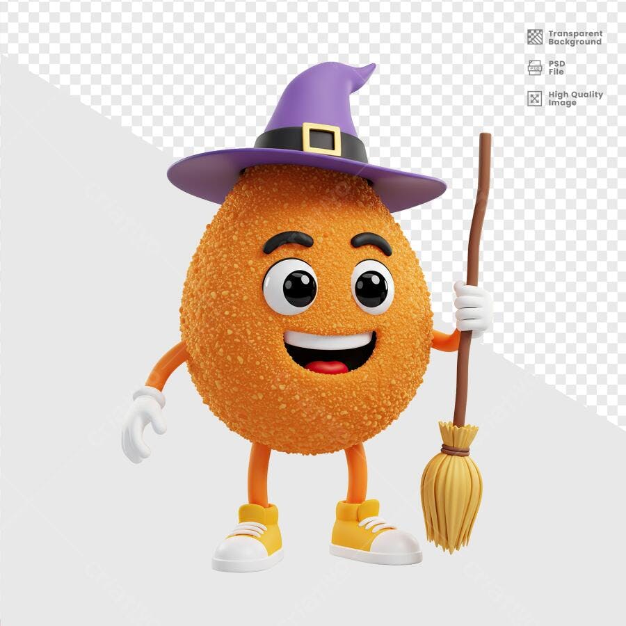 Personagem de Coxinha de Halloween PSD Editável
