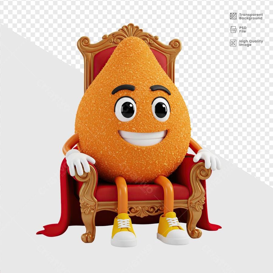 Personagem Salgadinho no Trono PSD Editável