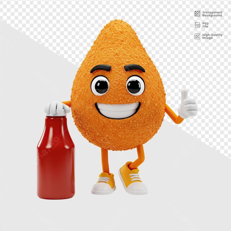 Mascote Coxinha Dia da Coxinha PSD Editável