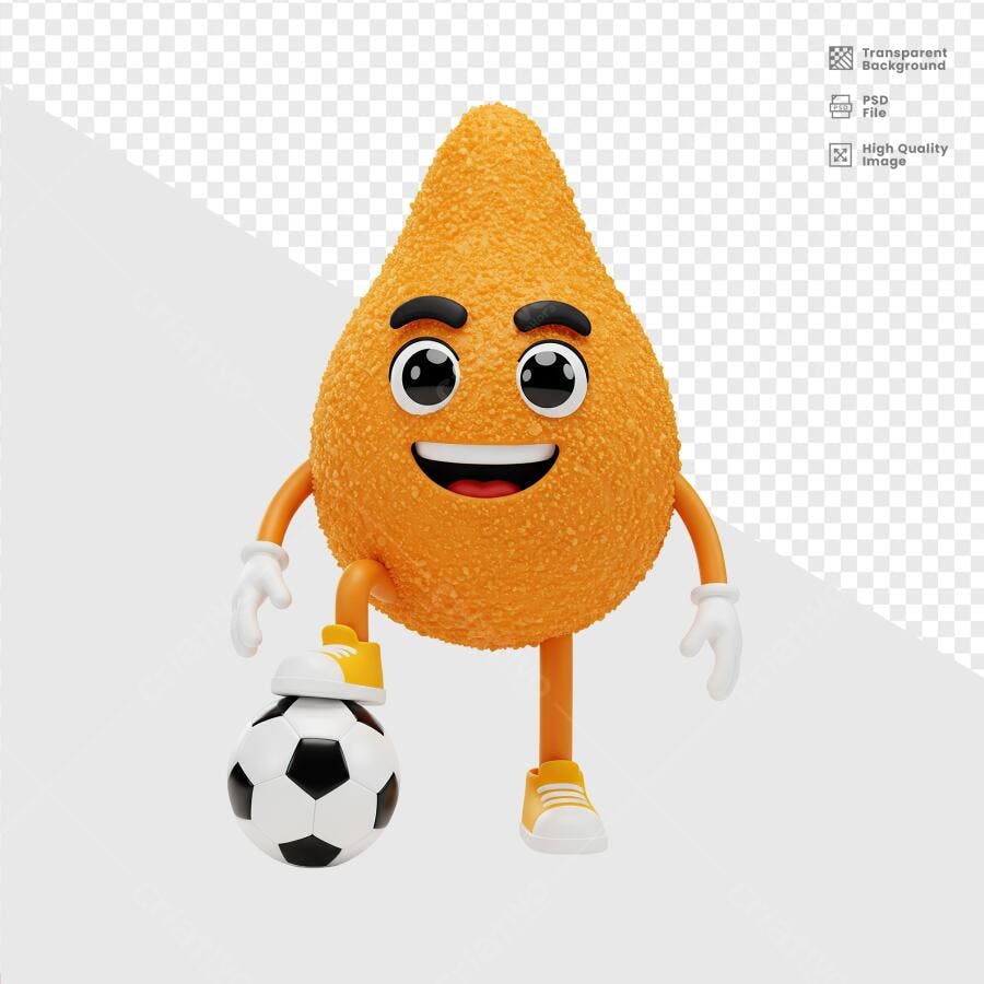 Mascote Coxinha Copa do Mundo PSD Editável