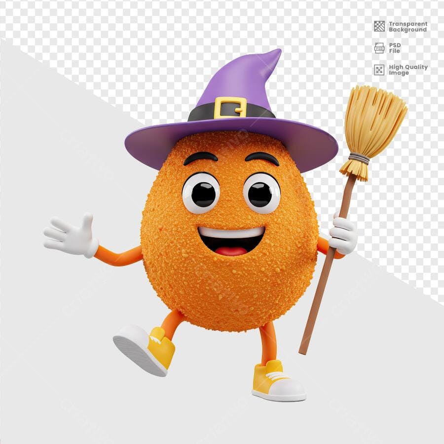 Personagem Halloween - Bolinha de Queijo PSD Editável