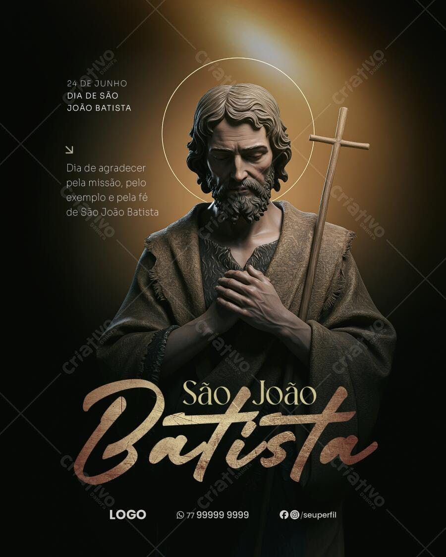 Flyer Dia de São João Batista PSD Editável