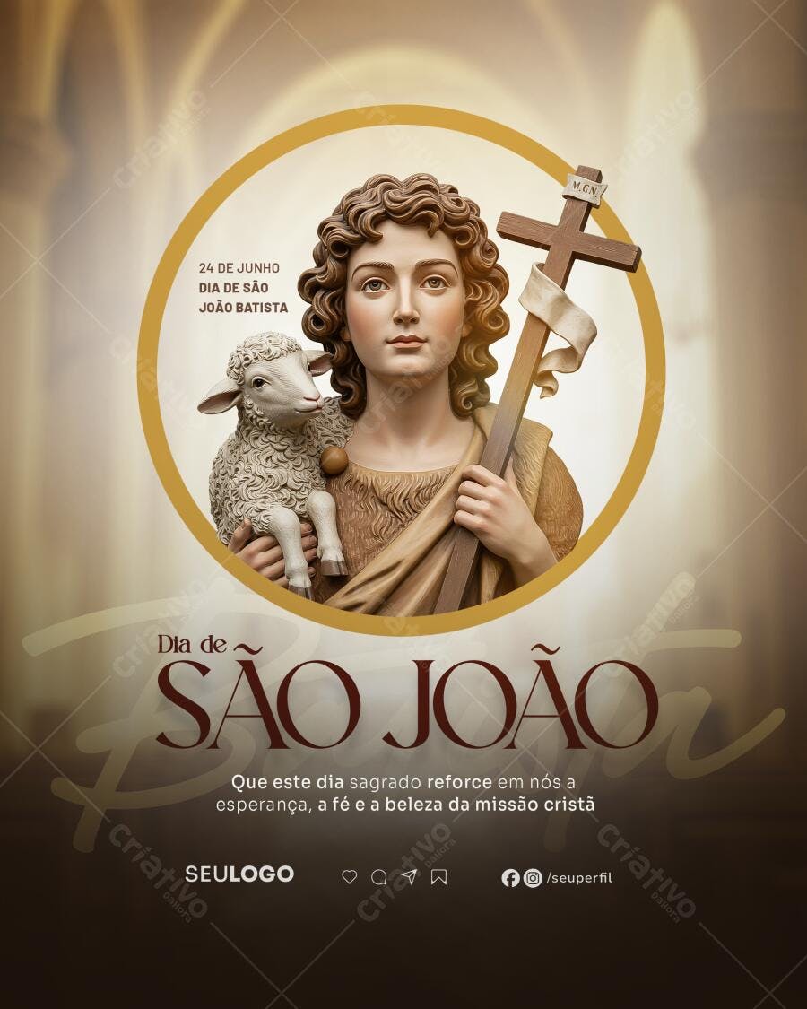 Flyer Dia de São João Batista PSD Editável