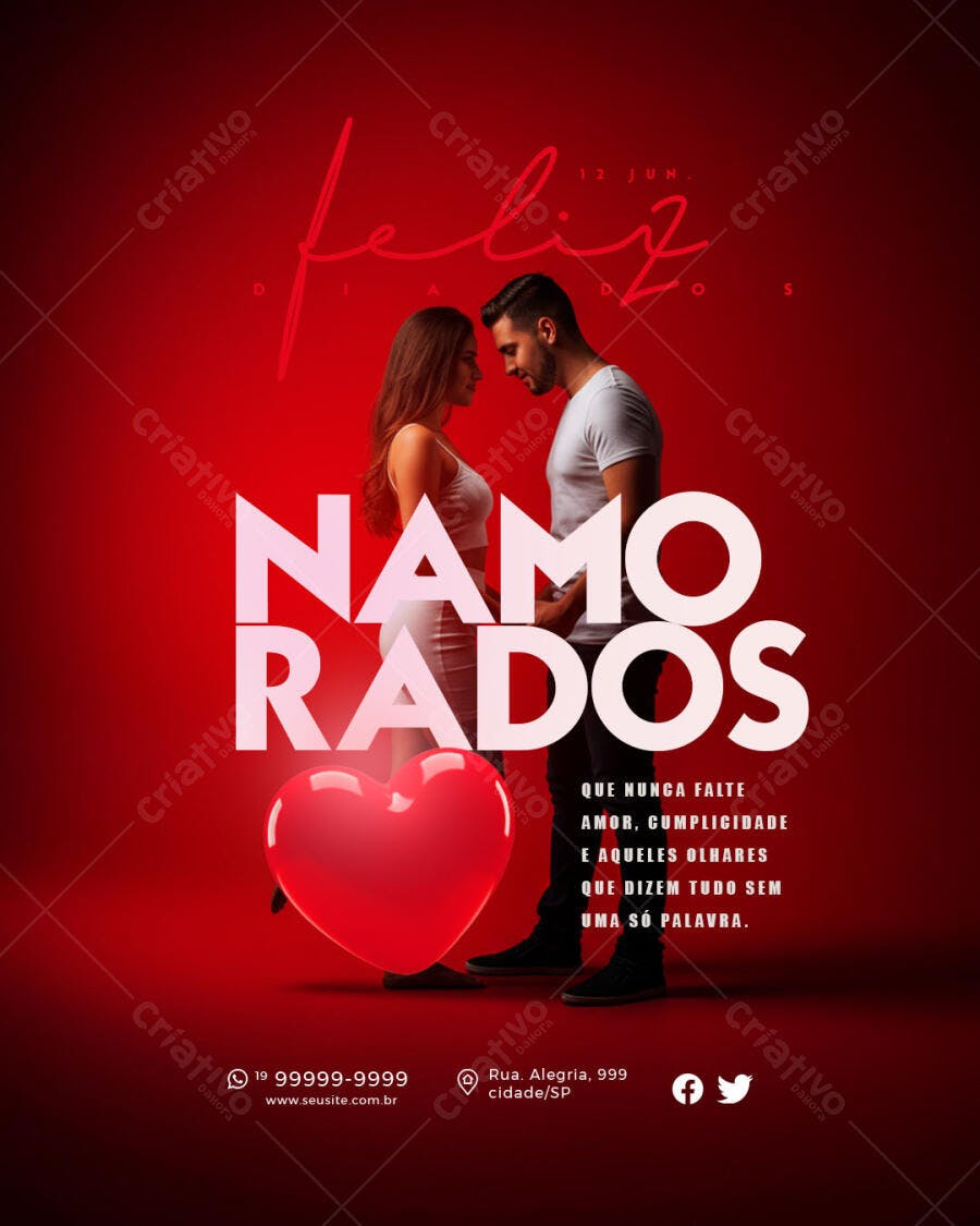 Flyer Dia dos Namorados PSD Editável