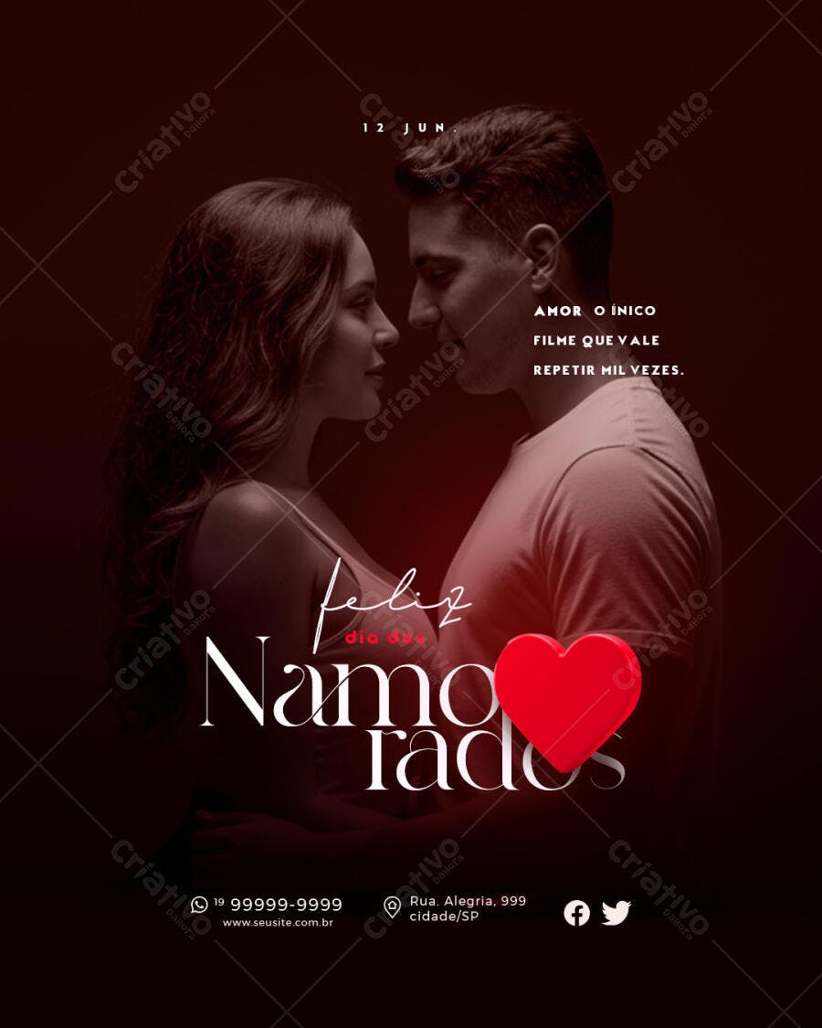Flyer Dia dos Namorados PSD Editável