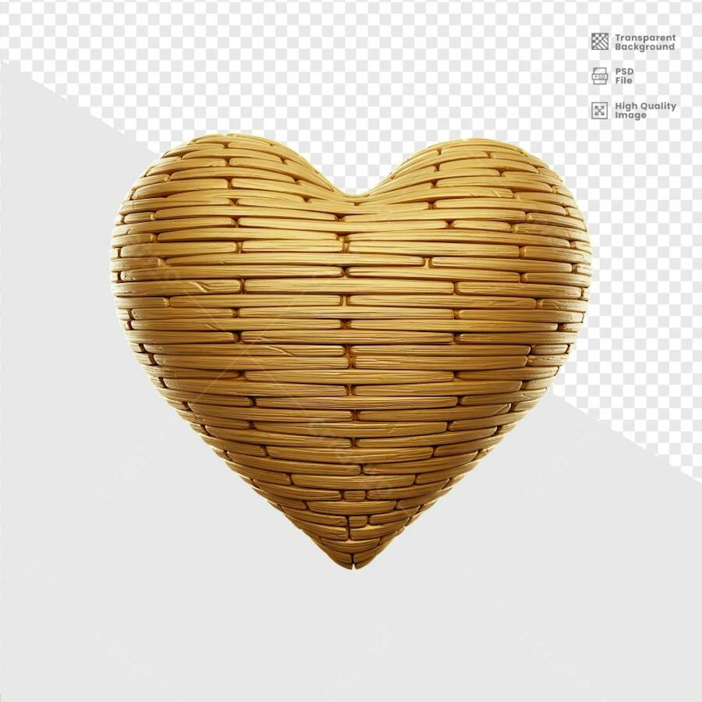 ELELEMENTO 3D DOURADO CORACAO  2