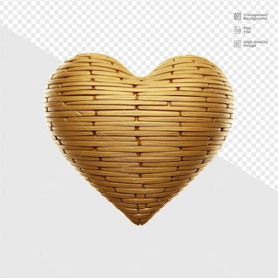 ELELEMENTO 3D DOURADO CORACAO  2