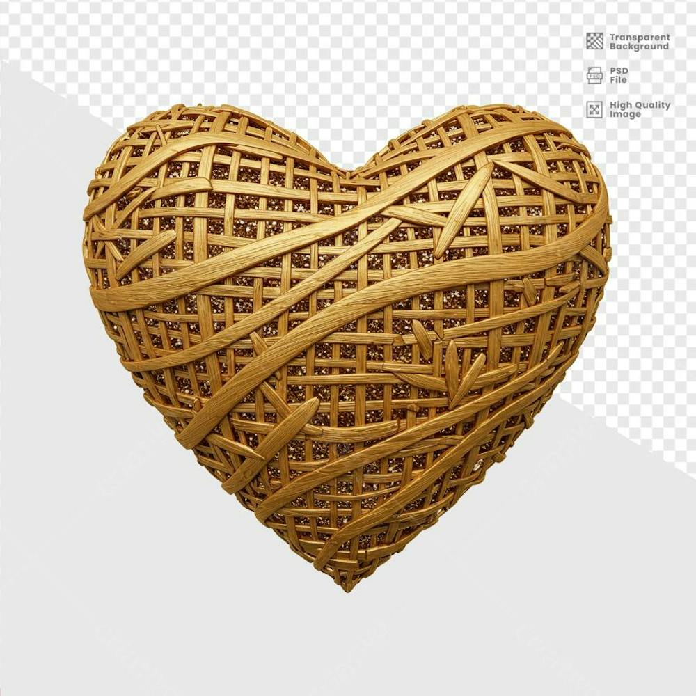 ELELEMENTO 3D DOURADO CORACAO  4