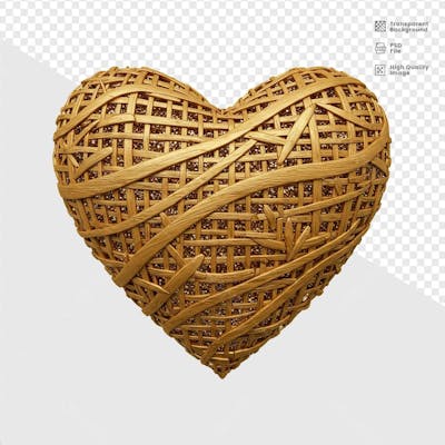 ELELEMENTO 3D DOURADO CORACAO  4