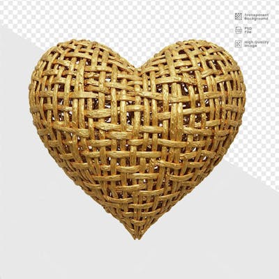 ELELEMENTO 3D DOURADO CORACAO  5