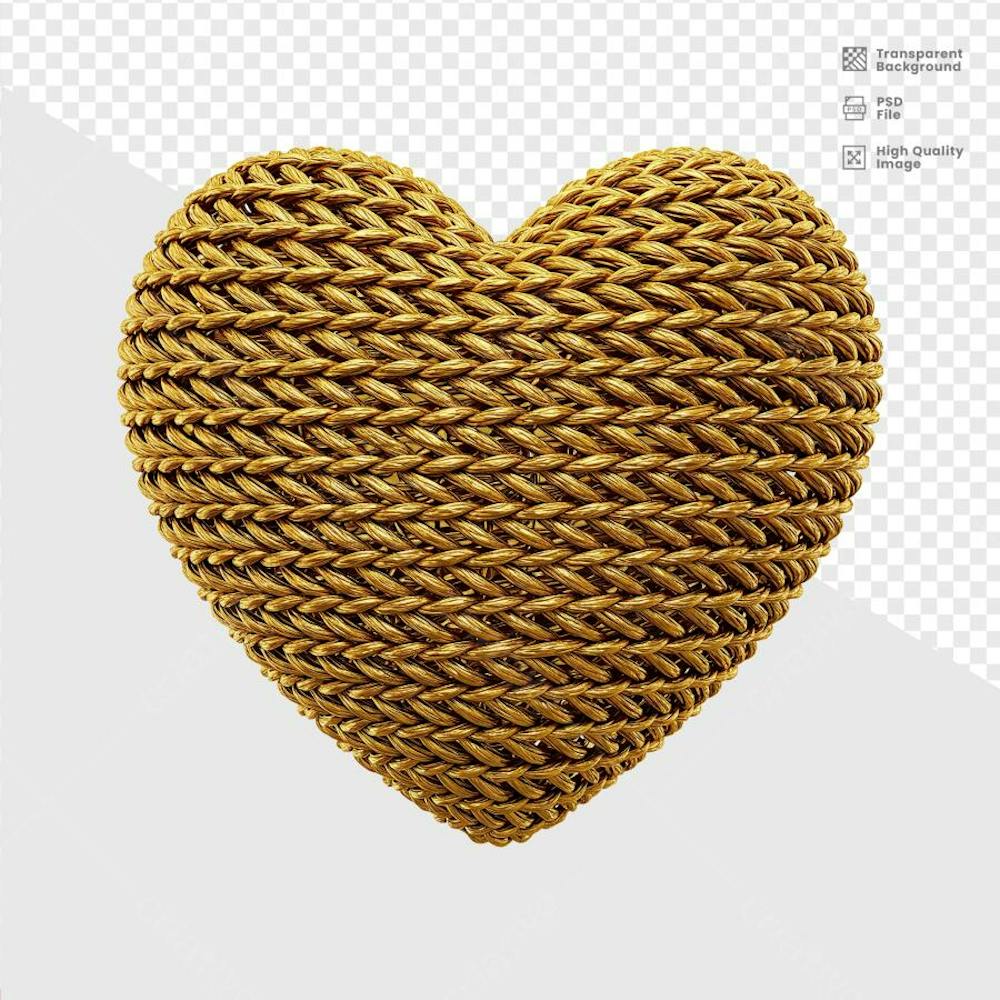 ELELEMENTO 3D DOURADO CORACAO  3