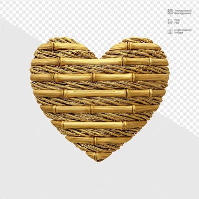 ELELEMENTO 3D DOURADO CORACAO  12
