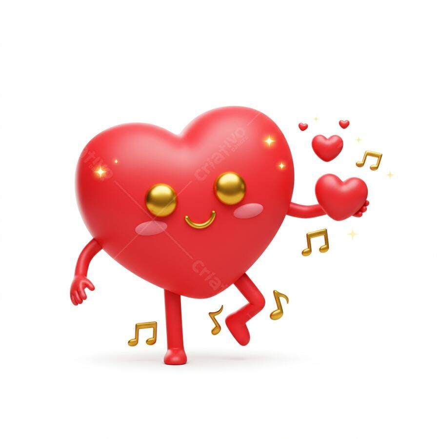 Coração dançando com amor Dia dos Namorados