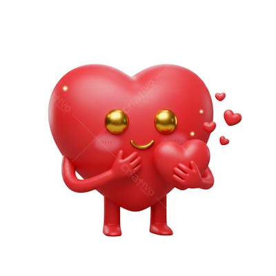 Personagem 3D de coração png Cartoon IA