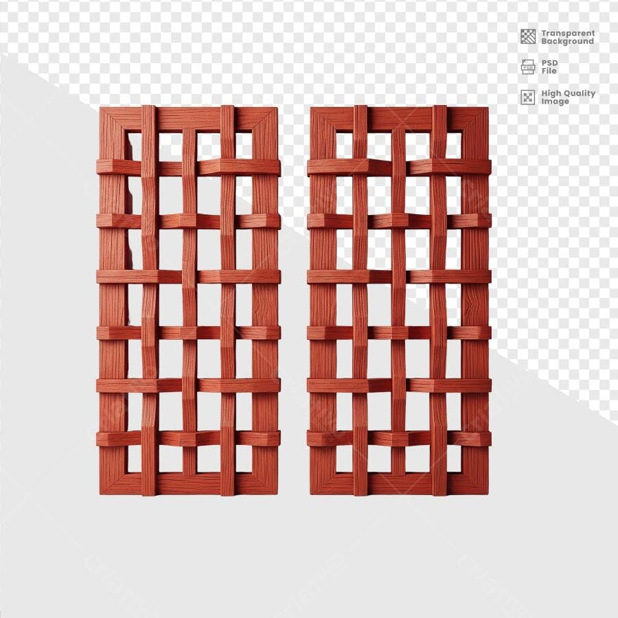 Moldura de Madeira Vermelha PSD Editável