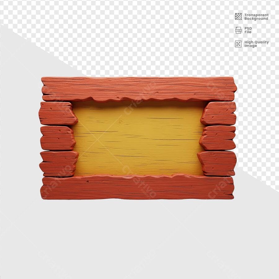 Placa de Madeira para Anúncios PSD Editável