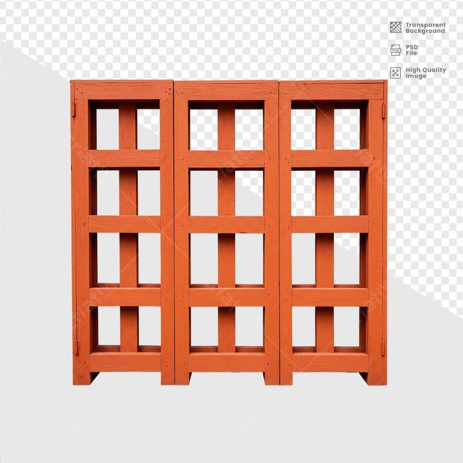 Psd Divisória de Madeira Laranja para Decoração PSD Editável