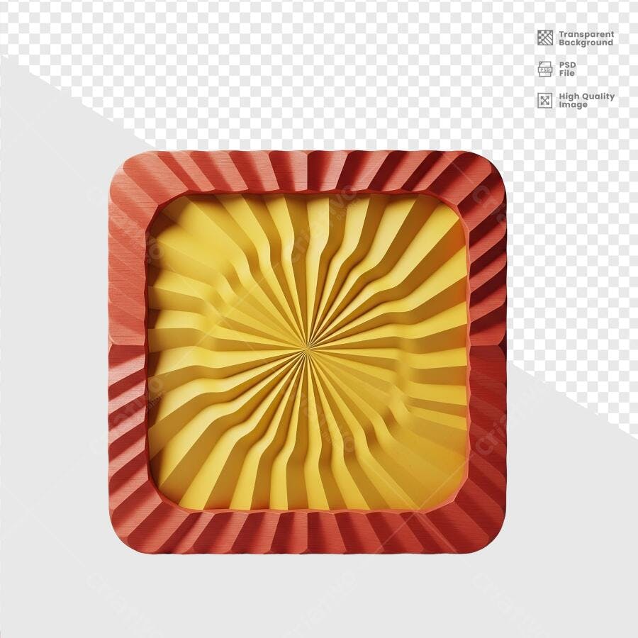 Moldura Abstrata Amarela e Vermelha PSD Editável