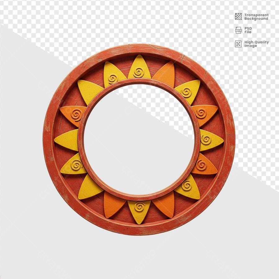 Moldura Circular PSD Editável para convites