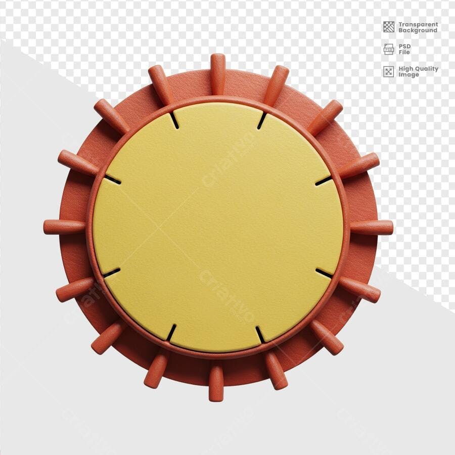 Ícone Circular Amarelo e Laranja PSD Editável