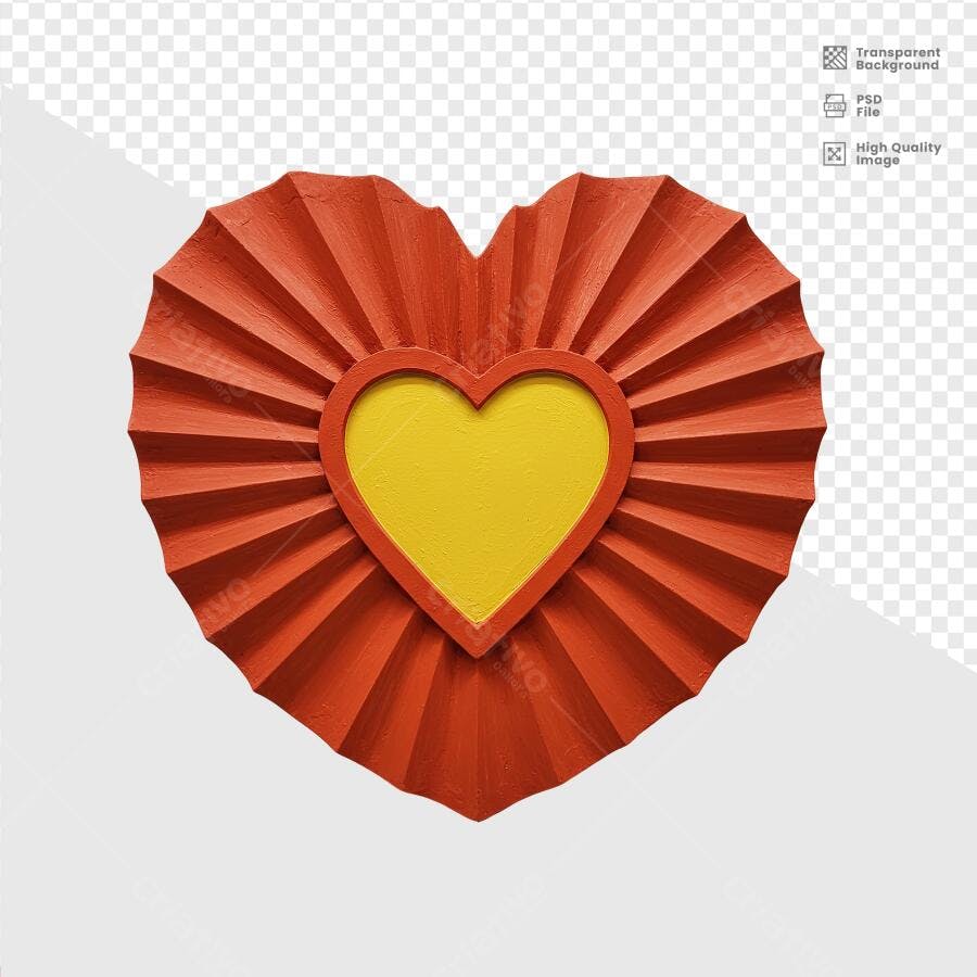 Moldura em Formato de Coração PSD Editável