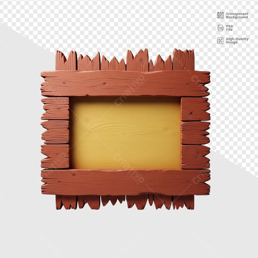Quadro de Madeira Rustico PSD Editável