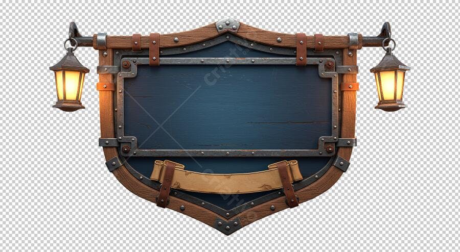 Banner Medieval PNG com fundo transparente