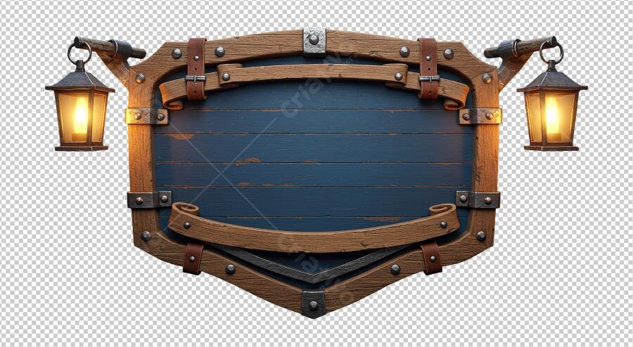 Banner Medieval PNG com fundo transparente