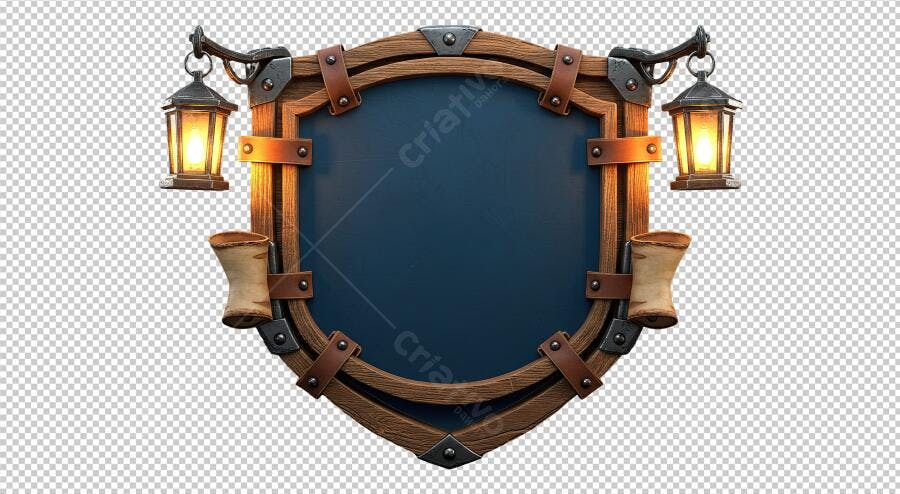 Banner Medieval PNG com fundo transparente