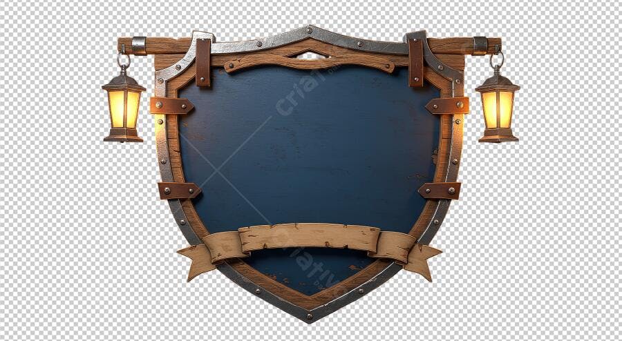Banner Medieval PNG com fundo transparente