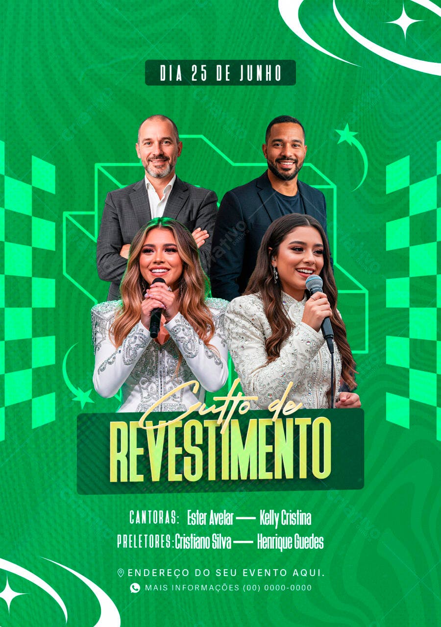 Flyer para Evento Gospel 25 de Junho PSD Editável