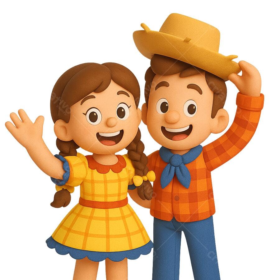 Crianças em trajes de Festa Junina