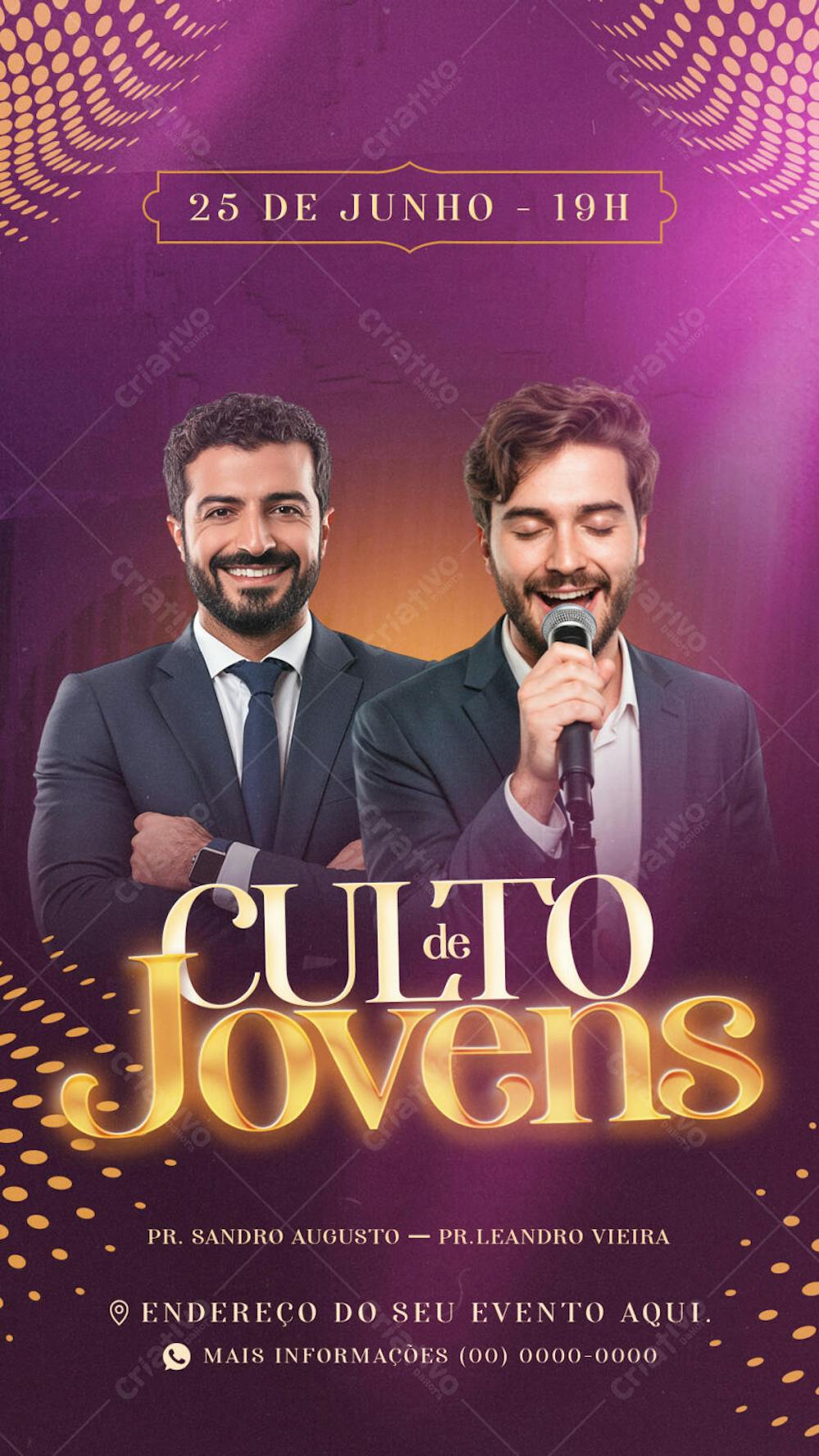 FLYER GOSPEL CULTO DE JOVENS STORY