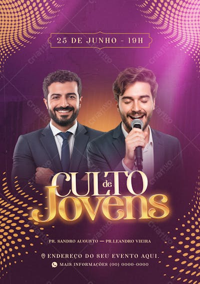 FLYER GOSPEL CULTO DE JOVENS