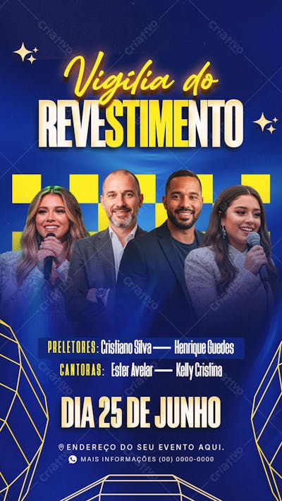 Flyer Gospel Vigília do Revestimento Story Story